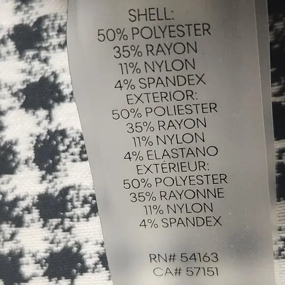 Calvin Klein Sheath Dress Size 12 Black White Houndstooth Sleeveless Zip - Picture 8 of 8